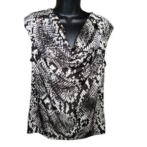 Michael Kors like new cowl neck sleeveless top, snakeskin pattern, Size L